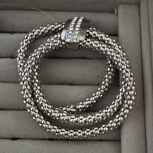Elegant Silver Braided Bracelet